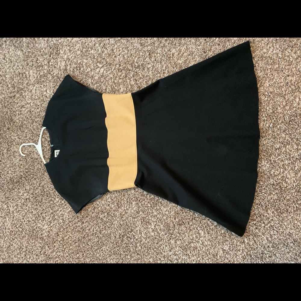 Anne Klein Black and Gold Mini Dress